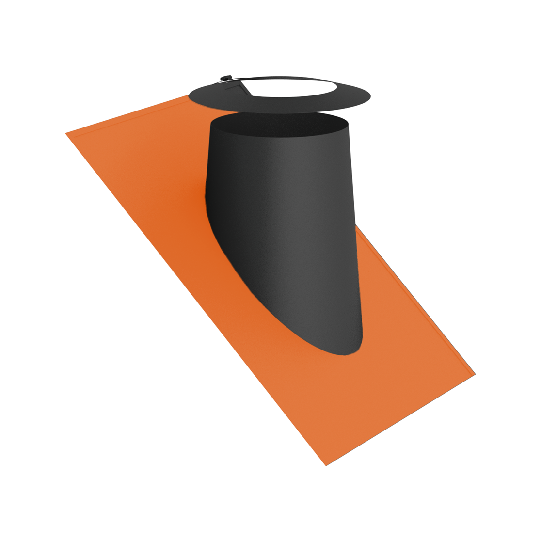 Jeremias DW-BLACK Dachdurchführung 36–45° mit Elastomerrand ziegelrot und Wetterkragen – Schwarz, RAL 9011