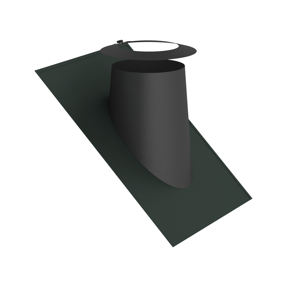 Jeremias DW-BLACK Dachdurchführung 36–45° mit Elastomerrand grau und Wetterkragen – Schwarz, RAL 9011