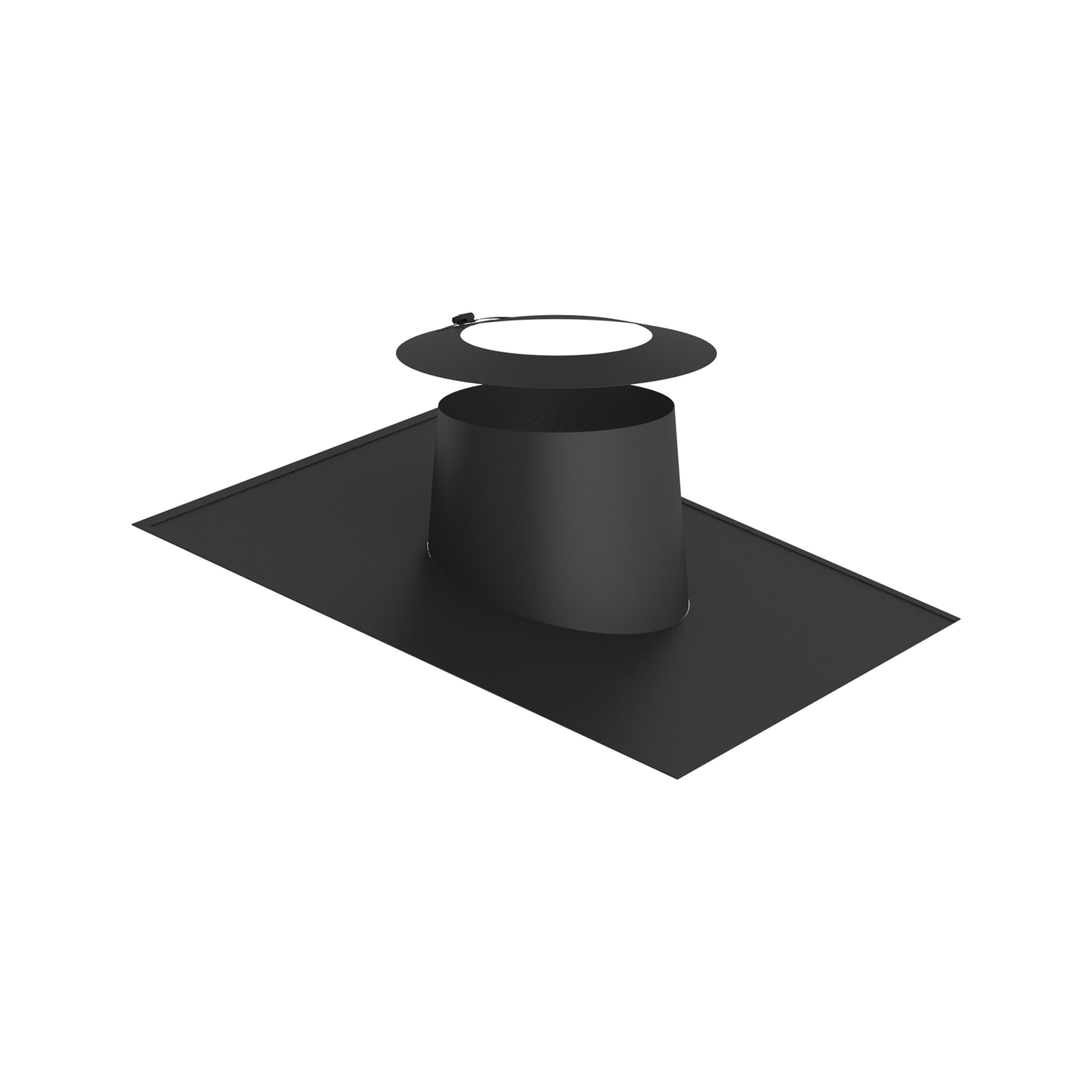 Jeremias DW-BLACK Dachdurchführung 5–15° mit Elastomerrand schwarz und Wetterkragen – Schwarz, RAL 9011