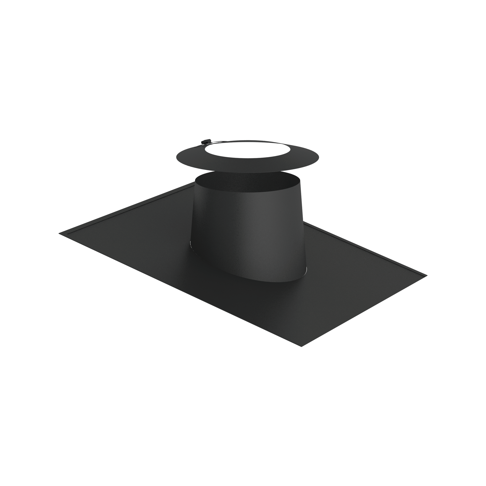 Jeremias DW-BLACK Dachdurchführung 5–15° mit Elastomerrand schwarz und Wetterkragen – Schwarz, RAL 9011