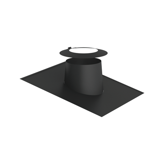 Jeremias DW-BLACK Dachdurchführung 5–15° mit Elastomerrand schwarz und Wetterkragen – Schwarz, RAL 9011