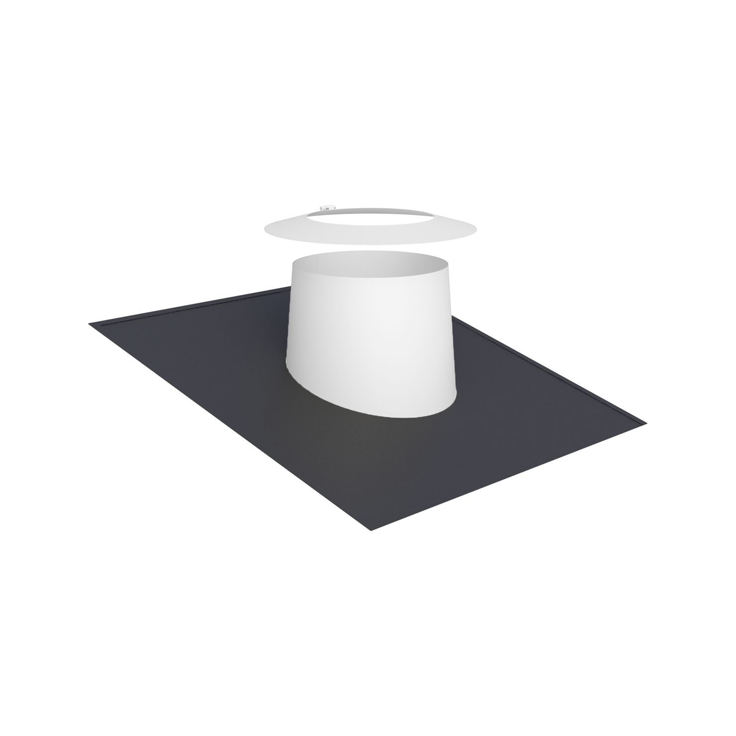 Jeremias DW-WHITE Dachdurchführung 5–15° mit Elastomerrand schwarz und Wetterkragen – Weiß, RAL 9010