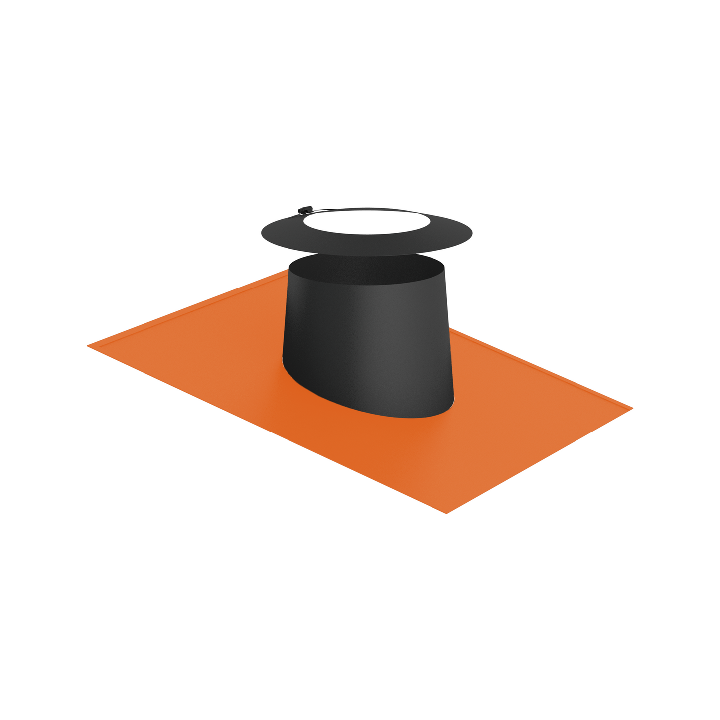 Jeremias DW-BLACK Dachdurchführung 5–15° mit Elastomerrand ziegelrot und Wetterkragen – Schwarz, RAL 9011