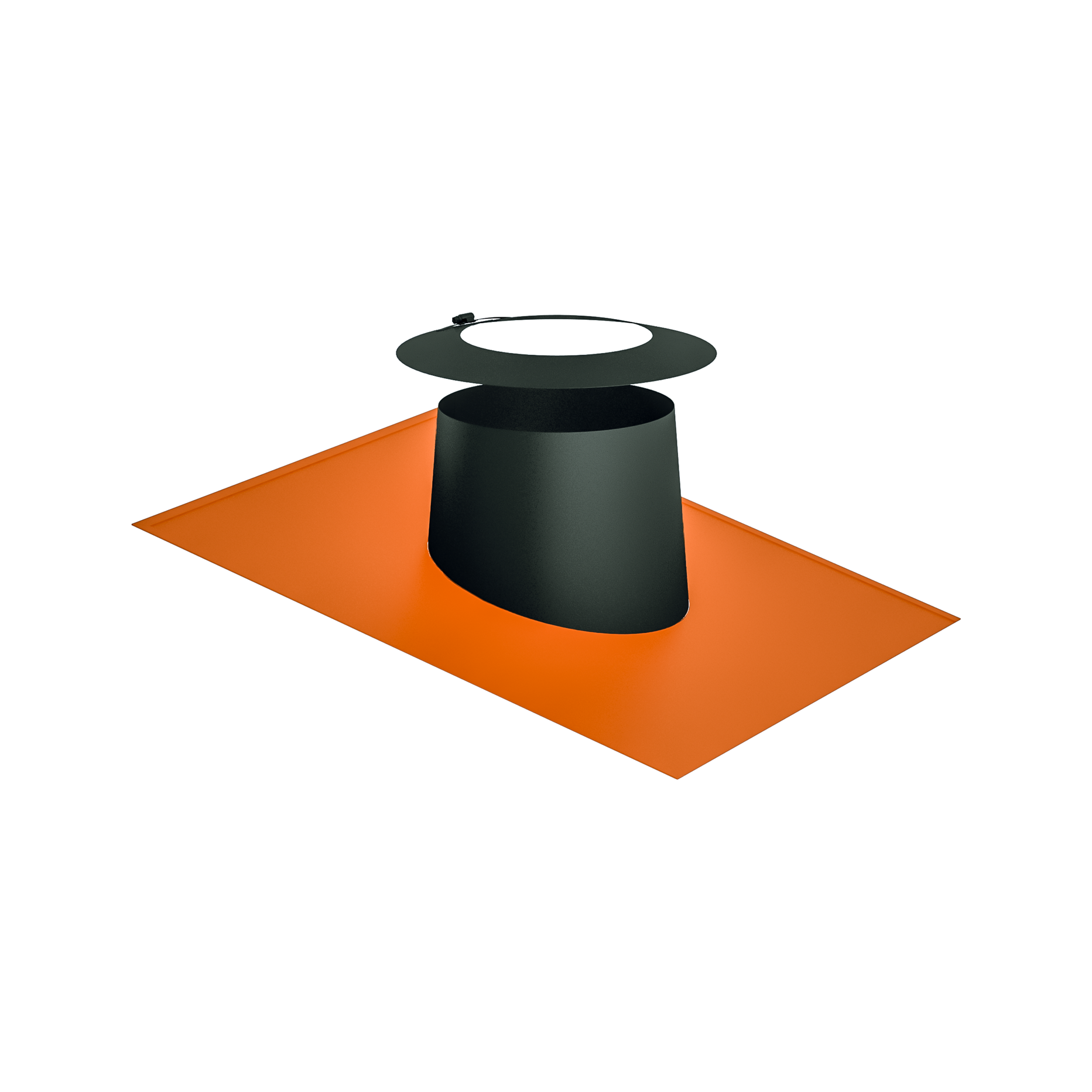 Jeremias DW-GREY Dachdurchführung 5–15° mit Elastomerrand ziegelrot und Wetterkragen – Anthrazitgrau, RAL 7016