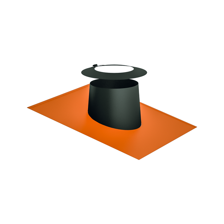 Jeremias DW-GREY Dachdurchführung 5–15° mit Elastomerrand ziegelrot und Wetterkragen – Anthrazitgrau, RAL 7016