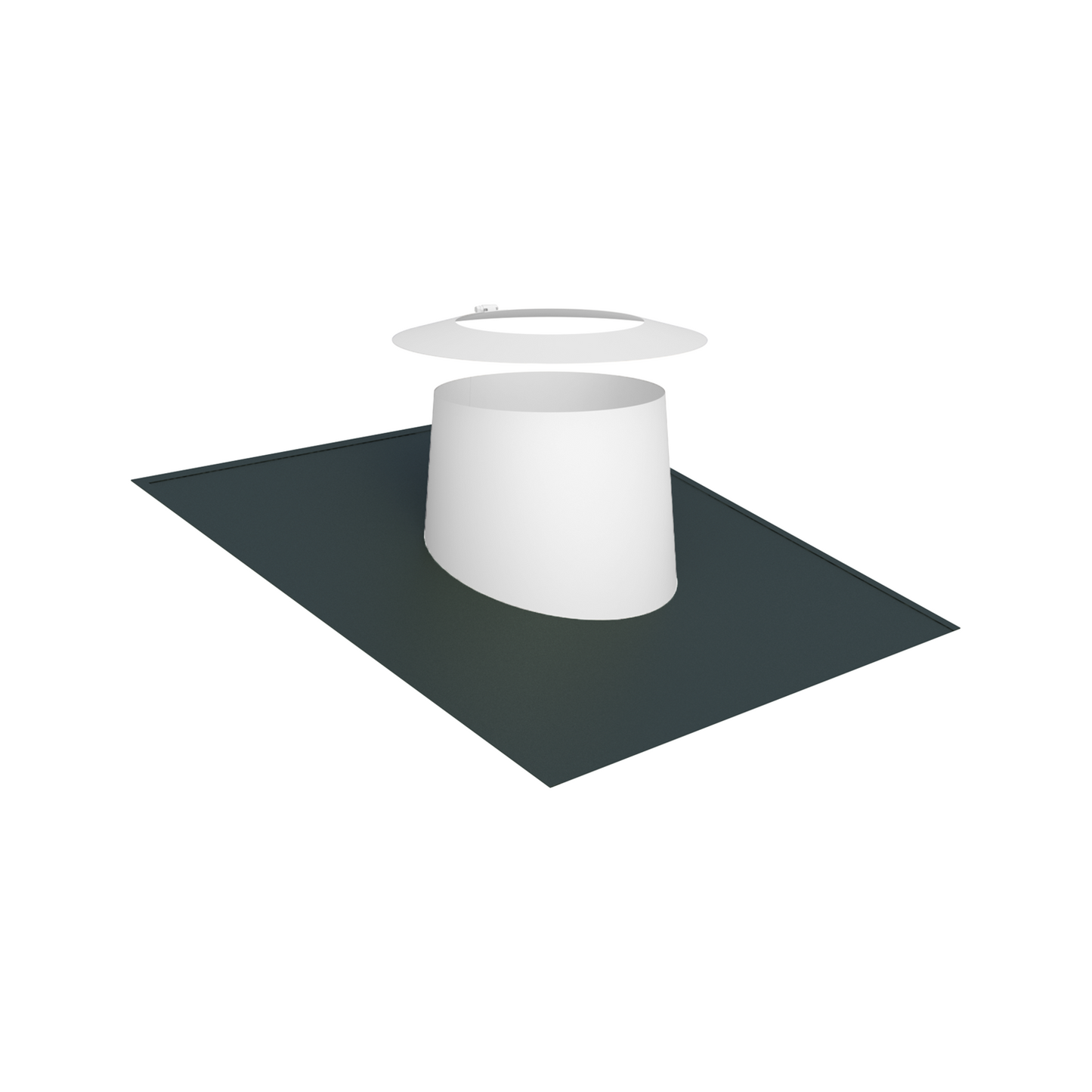 Jeremias DW-WHITE Dachdurchführung 5–15° mit Elastomerrand grau und Wetterkragen – Weiß, RAL 9010