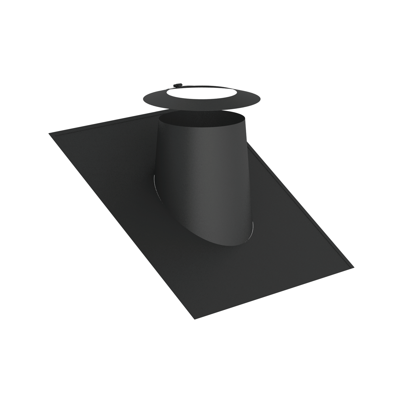 Jeremias DW-BLACK Dachdurchführung 26–35° mit Elastomerrand schwarz und Wetterkragen – Schwarz, RAL 9011