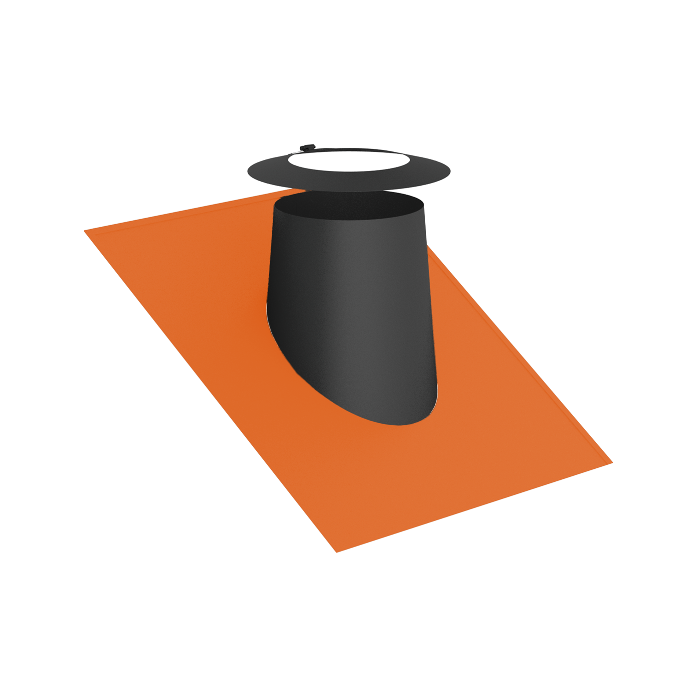 Jeremias DW-BLACK Dachdurchführung 26–35° mit Elastomerrand ziegelrot und Wetterkragen – Schwarz, RAL 9011