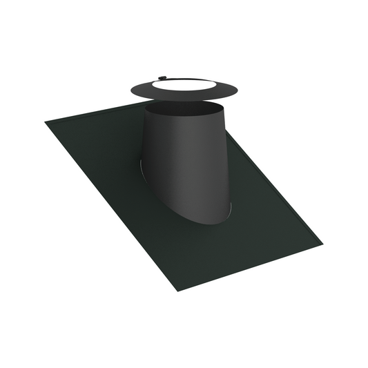 Jeremias DW-BLACK Dachdurchführung 26–35° mit Elastomerrand grau und Wetterkragen – Schwarz, RAL 9011