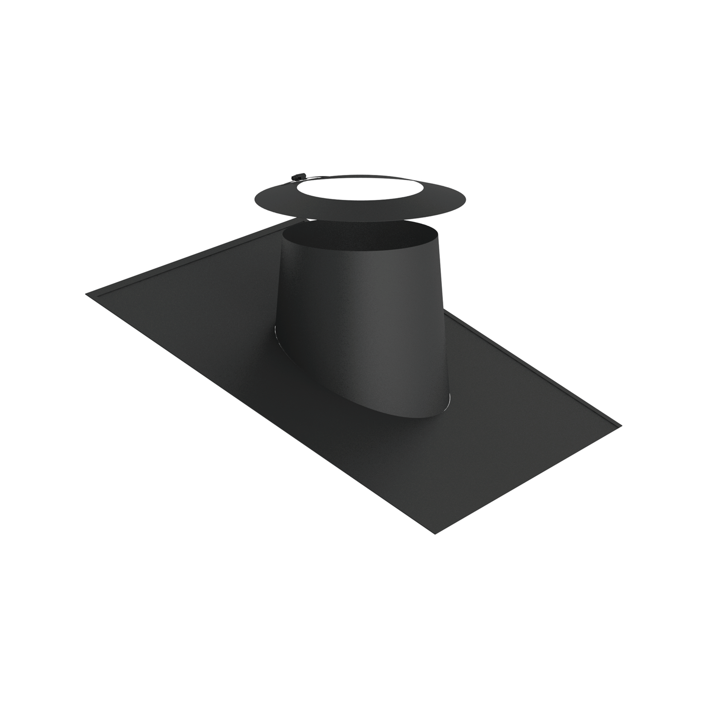 Jeremias DW-BLACK Dachdurchführung 16–25° mit Elastomerrand schwarz und Wetterkragen – Schwarz, RAL 9011