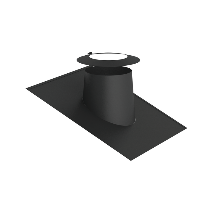 Jeremias DW-BLACK Dachdurchführung 16–25° mit Elastomerrand schwarz und Wetterkragen – Schwarz, RAL 9011