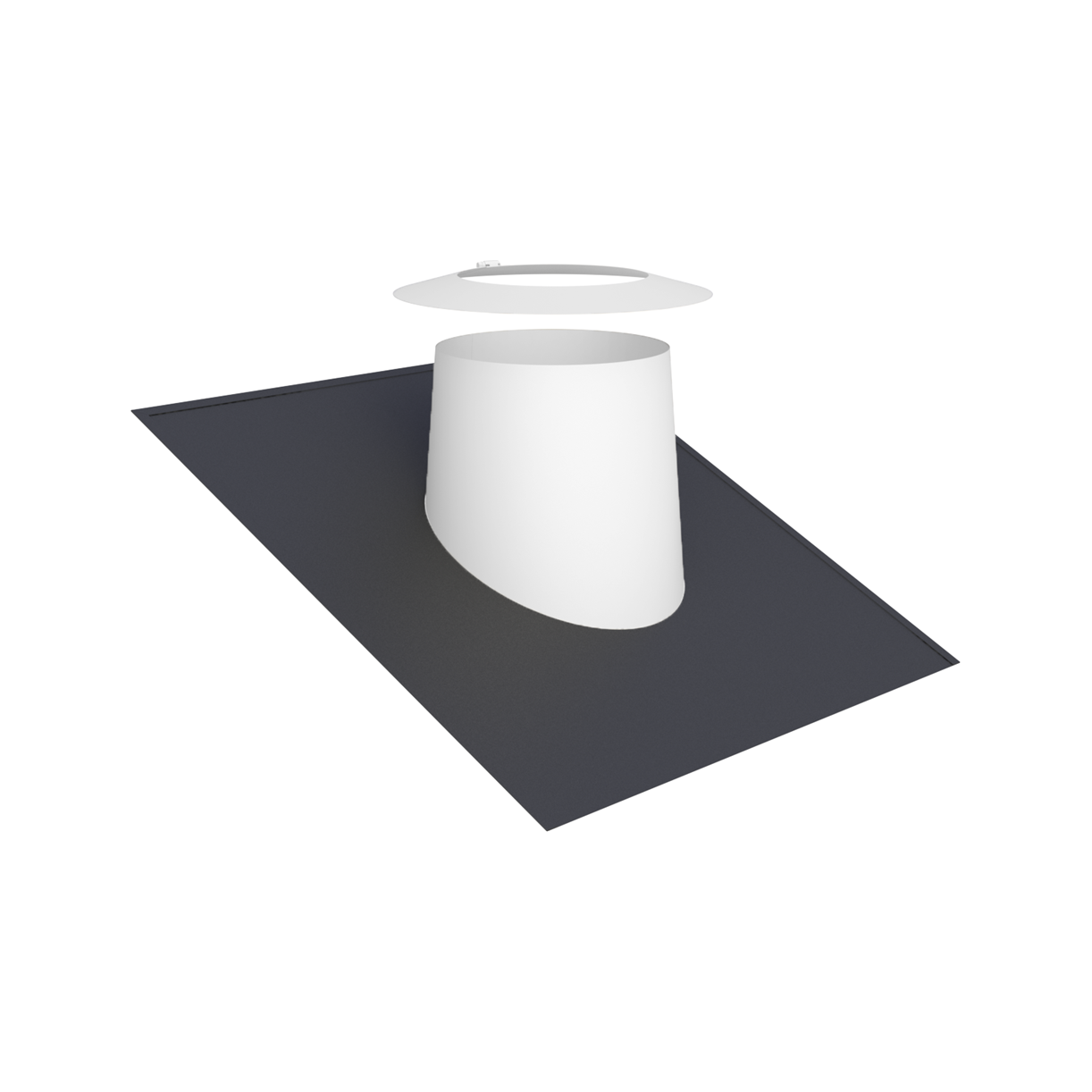 Jeremias DW-WHITE Dachdurchführung 16–25° mit Elastomerrand schwarz und Wetterkragen – Weiß, RAL 9010