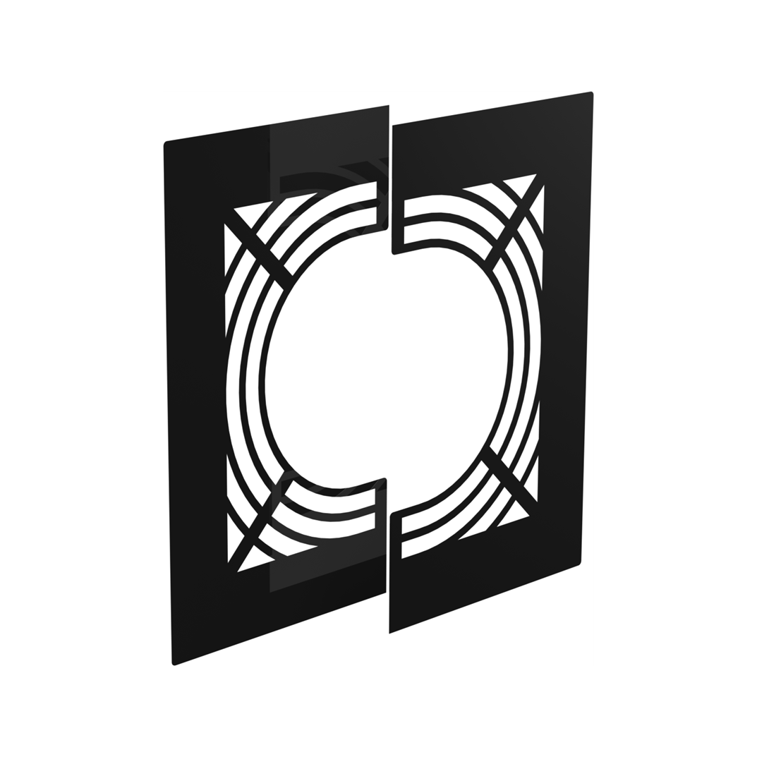 Jeremias DW-BLACK Deckenblende für Hinterlüftung, zweiteilig, 0° – Schwarz, RAL 9011