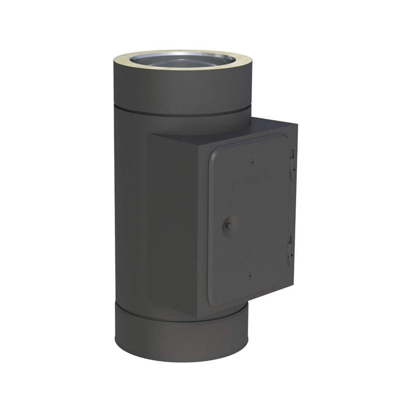 Jeremias DW-BLACK Revisionselement (bis 600 °C/N1), eckige Öffnung 210 × 140 mm – Schwarz, RAL 9011