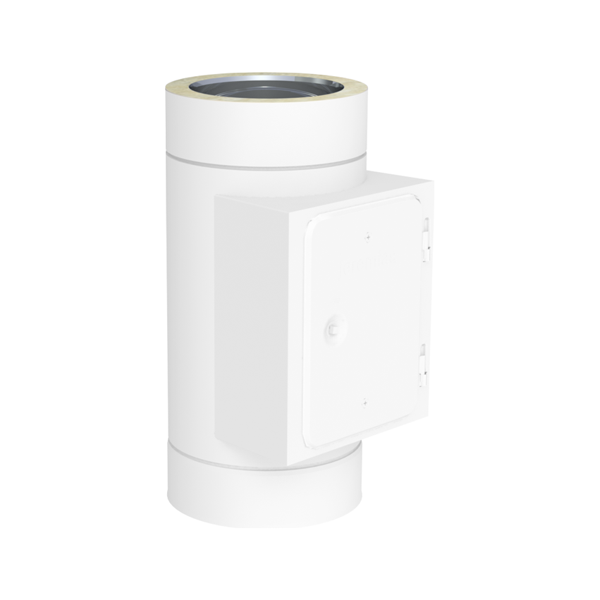 Jeremias DW-WHITE Revisionselement (bis 600 °C/N1), eckige Öffnung 210 × 140 mm – Weiß, RAL 9010