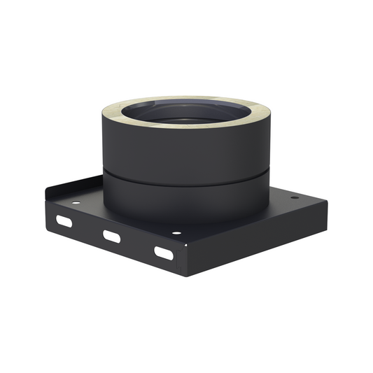 Jeremias DW-BLACK Grundplatte mit Kondensatablauf unten und 1/2" Nippel – Schwarz, RAL 9011