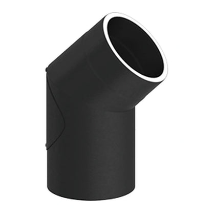 Jeremias ISO-LINE Gedämmter Ofenrohrbogen 45°, Schwarz, Mit Tür