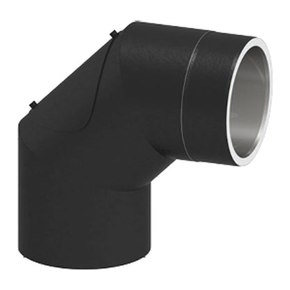 Jeremias ISO-LINE Gedämmter Ofenrohrbogen 90°, Schwarz, Mit Tür