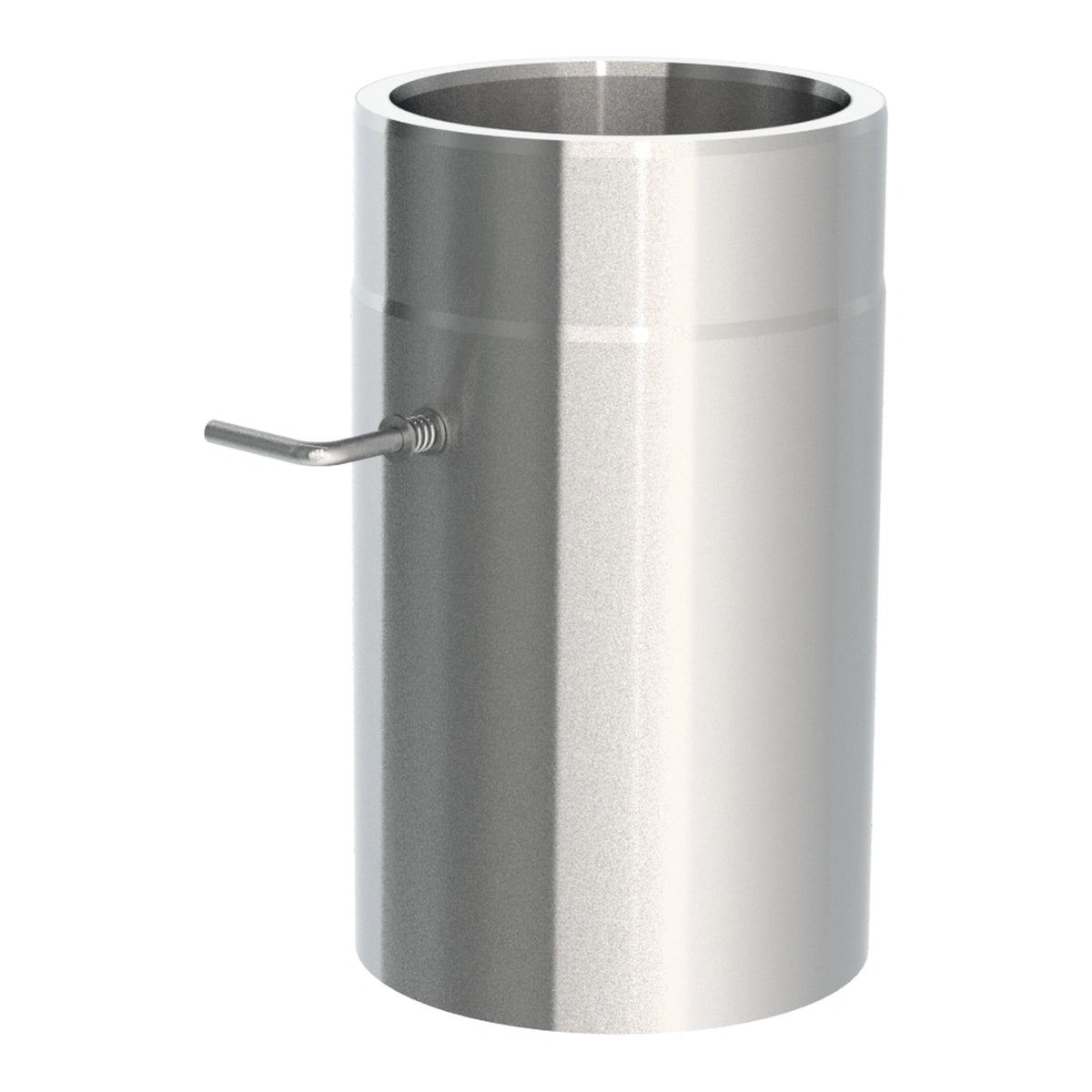 Jeremias ISO-LINE Gedämmtes Ofenrohr mit Klappe, 300 mm, Edelstahl gebürstet