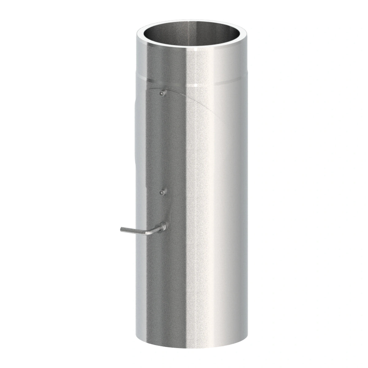 Jeremias ISO-LINE Gedämmtes Ofenrohr mit Klappe und Tür, 500 mm, Edelstahl gebürstet, mit Tür