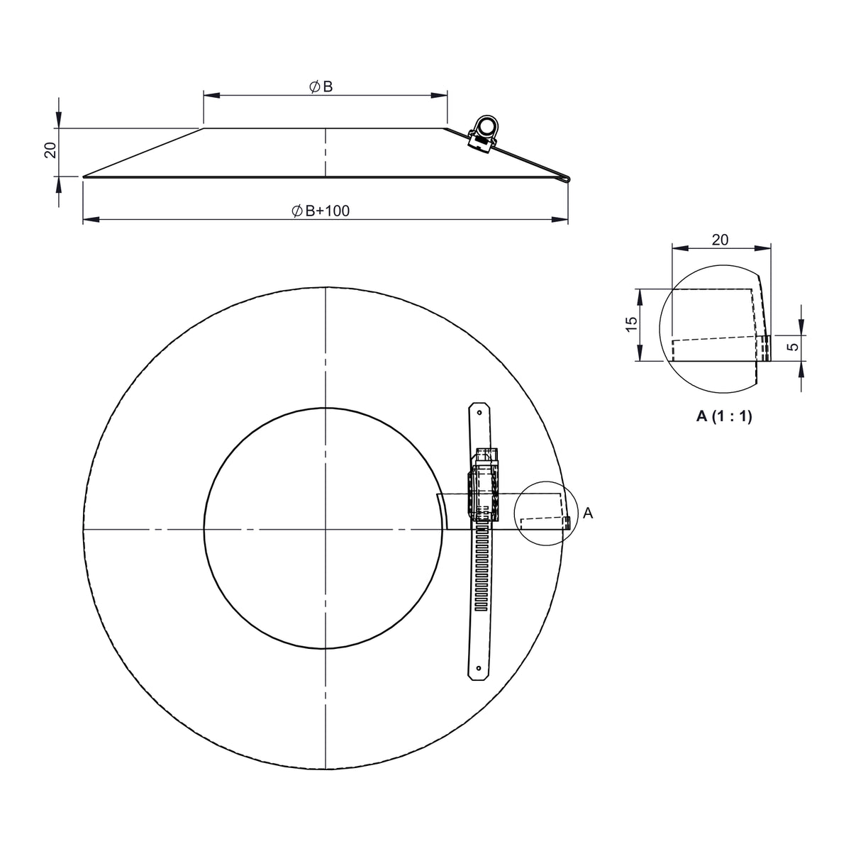 Maßzeichnung Jeremias PELLET-LINE Wandrosette