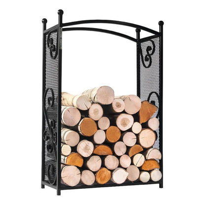 CookKing Kaminholzregal Cherry – Kaminholzregal mit verzierten Gitterseiten und Holzfüllung