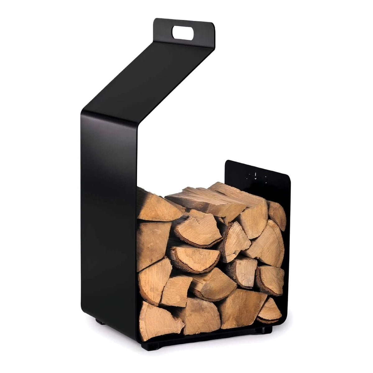 CookKing Kaminholzregal Segal mit Holzscheiten schräg von rechts auf Weiß