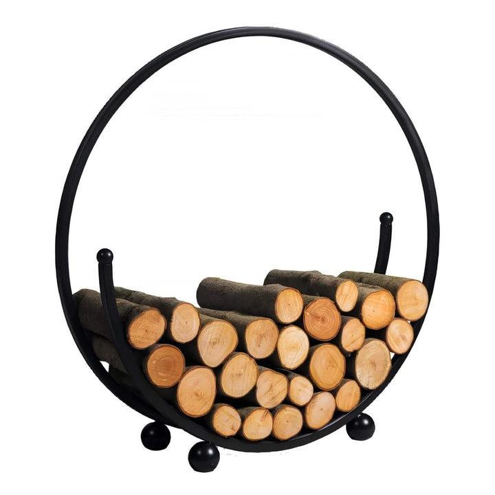 CookKing Kaminholzregal Spiral – Rundes Kaminholzregal mit offenen Seitenenden und Holzfüllung