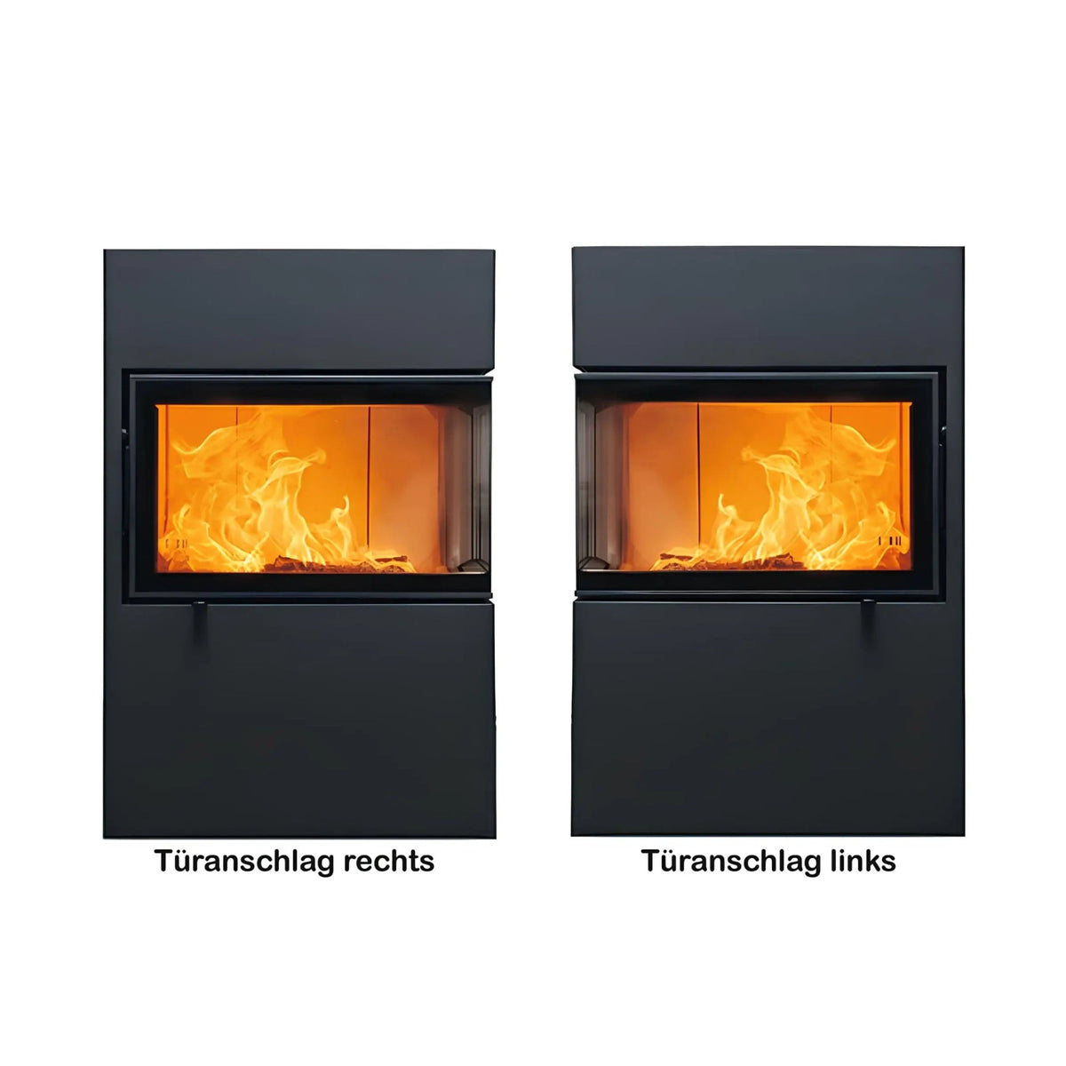 Kaminofen Austroflamm Dexter 2.0 links, rechts nebeneinander