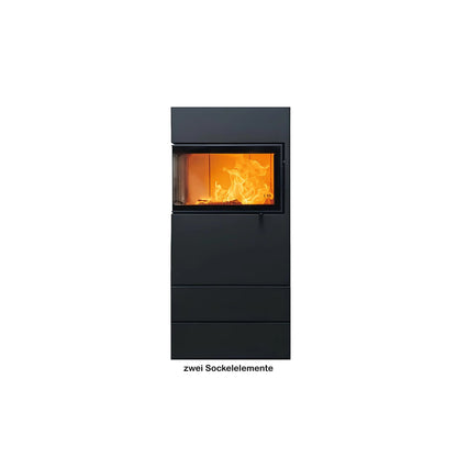 Kaminofen Austroflamm Dexter 2.0 links mit zwei Sockelelementen
