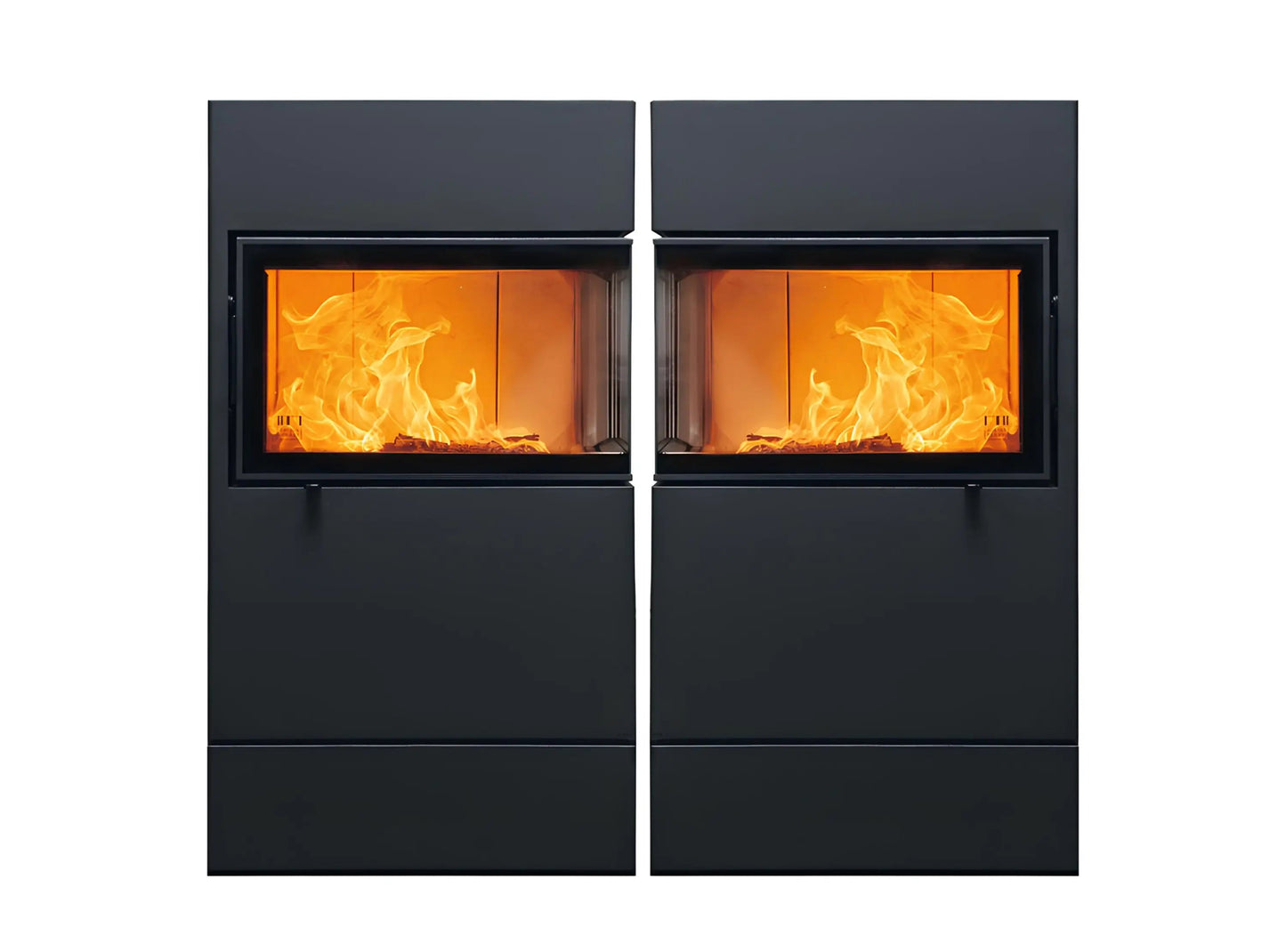 Kaminofen Austroflamm Dexter 2.0 links, rechts nebeneinander  - ofenerlebnis.de