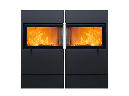 Kaminofen Austroflamm Dexter 2.0 links, rechts nebeneinander  - ofenerlebnis.de