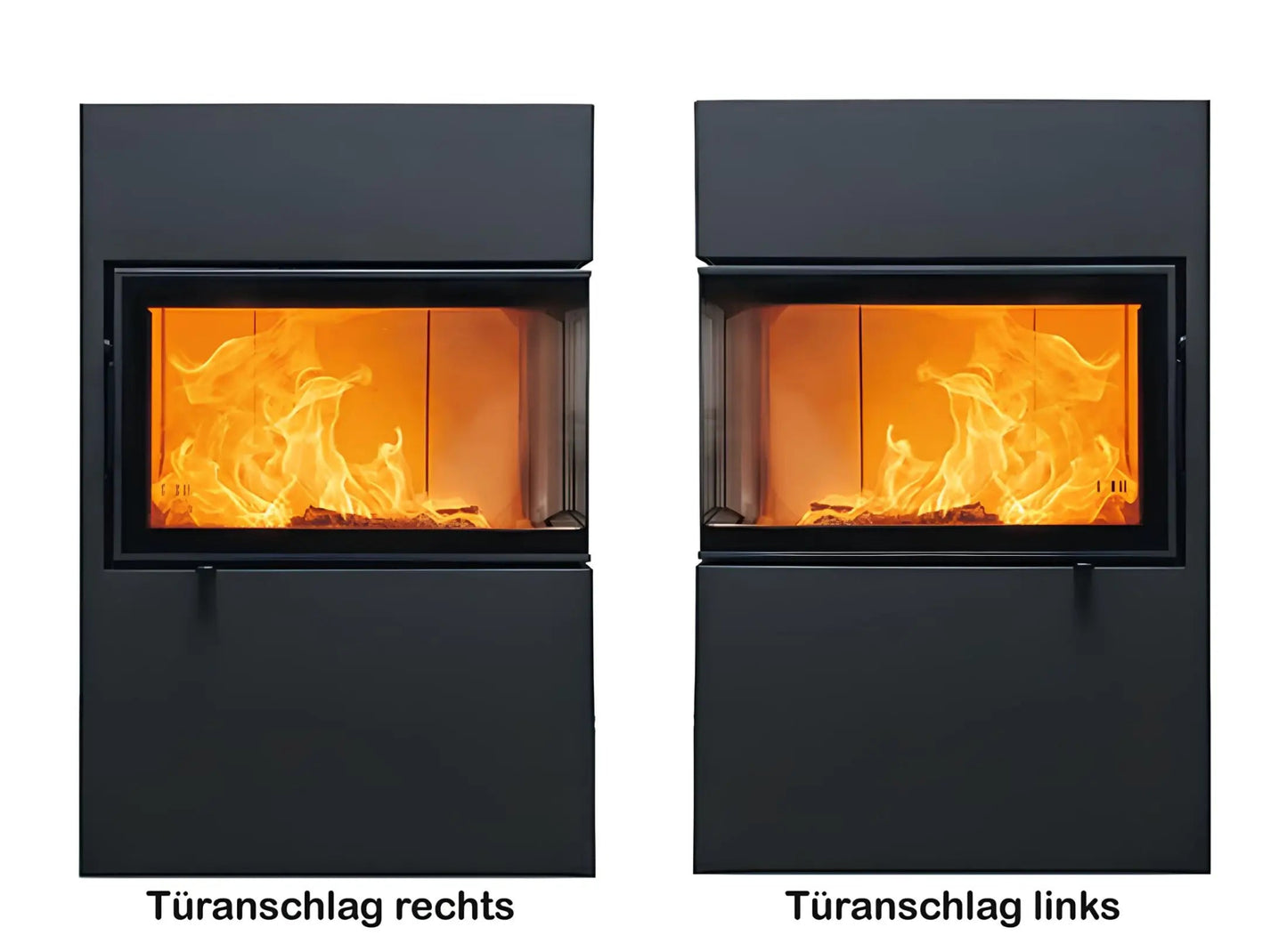 Kaminofen Austroflamm Dexter 2.0 links, rechts nebeneinander  - ofenerlebnis.de