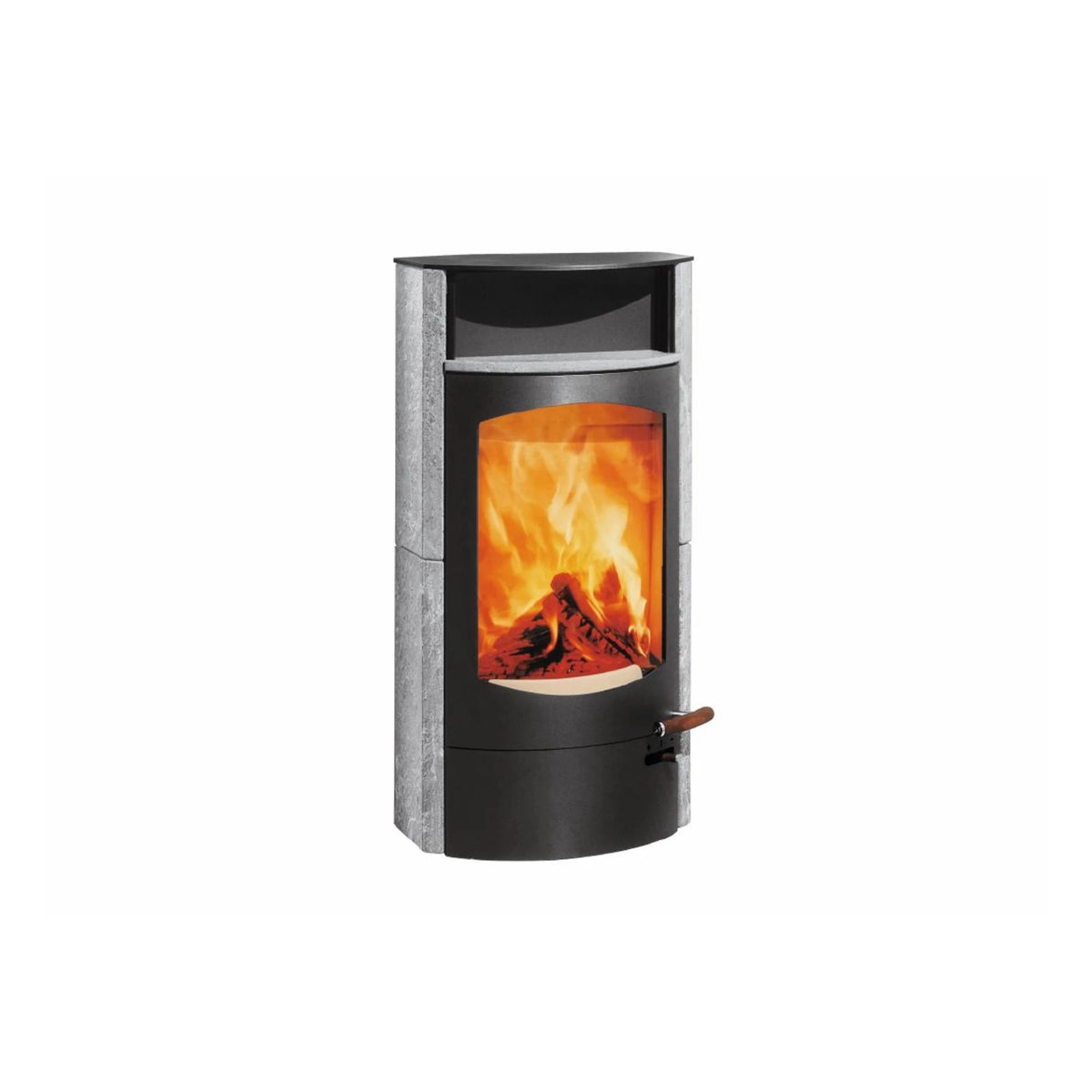 Kaminofen Austroflamm Koko 2.0 (6 kW) Speckstein, Warmhaltefach Speckstein, Guss-Topplatte, Rauchrohranschluss hinten