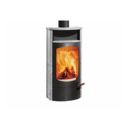 Kaminofen Austroflamm Koko 2.0 (6 kW) Speckstein, Warmhaltefach Speckstein, Topplatte Speckstein, Rauchrohranschluss oben