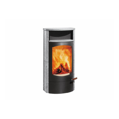 Kaminofen Austroflamm Koko 2.0 (6 kW) Speckstein, Warmhaltefach Speckstein, Topplatte Speckstein, Rauchrohranschluss hinten