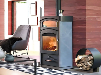 Kaminofen Austroflamm Pallas Back mit Specksteinverkleidung - ofenerlebnis.de