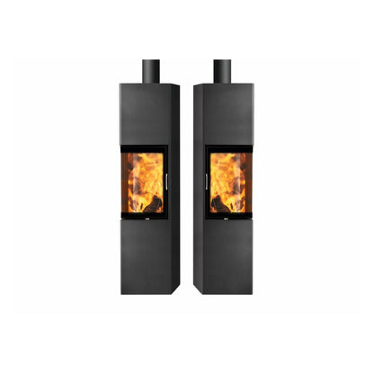 Kaminofen Austroflamm Slim 3.0 (5 kW) Türanschlag links und rechts nebeneinander