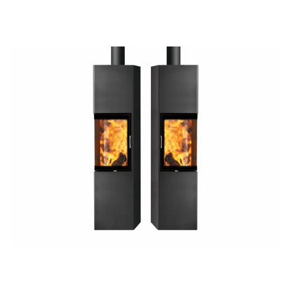 Kaminofen Austroflamm Slim 3.0 (5 kW) Türanschlag links und rechts nebeneinander