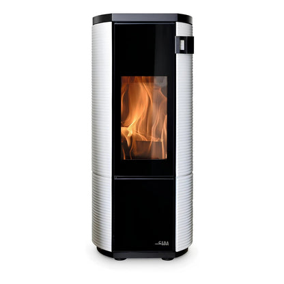 Kaminofen CERA DESIGN Conte mini rund | 5 kW – Runder Kaminofen mit hellen strukturierten Seiten