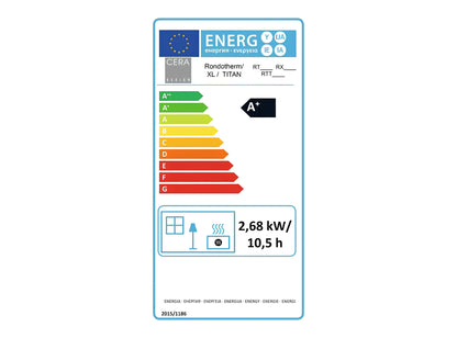 CERA Kaminofen RONDOTHERM XL Energielabel - Ofenerlebnis.de