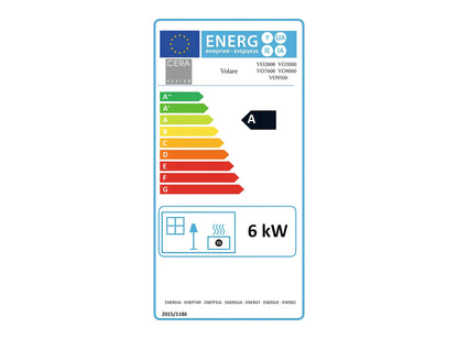 CERA DESIGN Kaminofen VOLARE Energielabel - Ofenerlebnis.de