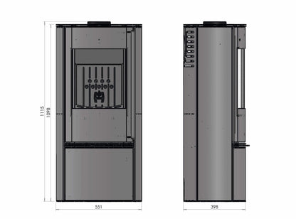 Kaminofen Hitze Bane Technischen Maße