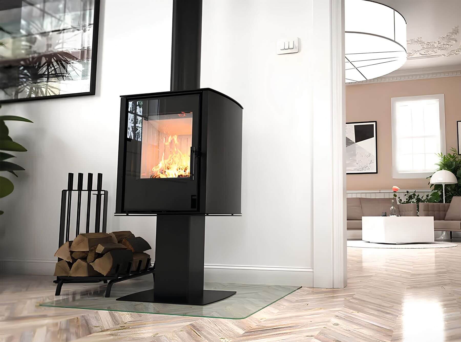 Kaminofen Hitze Cane SF Schwarz