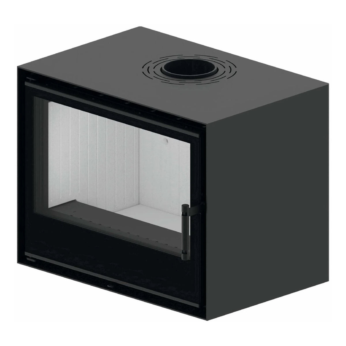 Kaminofen Hitze CF700 | 8,5 kW – Kaminofen in schräger Vorderansicht auf Weiß