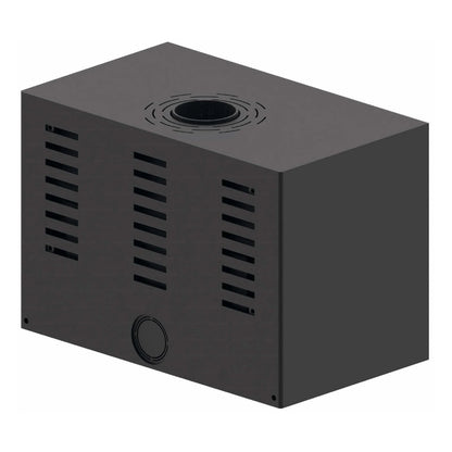 Kaminofen Hitze CF800 | 9,5 kW – Kaminofen mit rückseitigen Lüftungsschlitzen in schräger Rückansicht