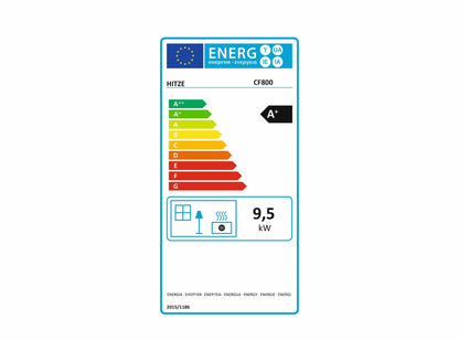 Kaminofen Hitze CF800 Energielabel, Ecolabel