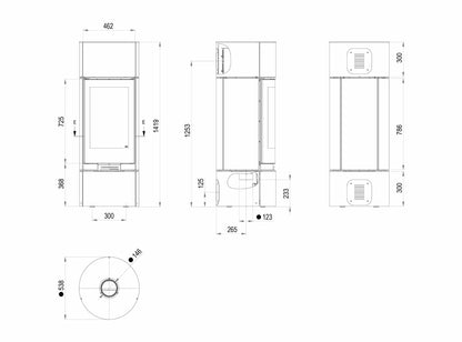 Kaminofen Hitze Charuto Technischen Maße