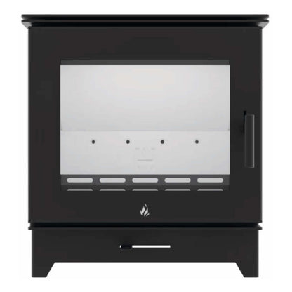 Kaminofen Hitze Gatto ME 5,3 kW – Kaminofen in Vorderansicht auf Weiß