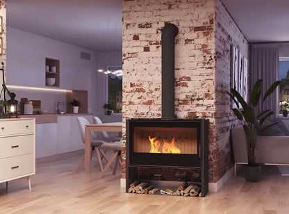 Kaminofen Hitze Lupo L in schwarz